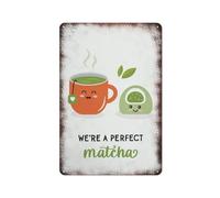 Plaques Nous Sommes Un Matcha Parfait, Un Matcha Mignon Plaque En Tôle Rétro Décoration Pour Garage Décoratives Café Jardin S
