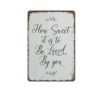 Plaques Qu'Il Est Doux D'Être Aimé Par Toi Mariage Plaque Murales Murale Signalisation Pour Jardin Bureau Maison Exterieur M