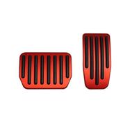 Plaques Rechange Pédale frein Accessoires Pour Tesla Pour Model Y 3 Pour Highland Repose-pieds Antidérapants Tapis De Pédales En Aluminium Accélérateur Frein Couvre Pédale Embrayage(Red)