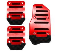 Plaques Rechange Pédale frein Couvercle Antidérapant Universel Kit De Pédales Frein Manuel À Gaz Automatique, Pièces Rechange Automobiles Voiture Pédales Couvre Pédale Embrayage(Red)