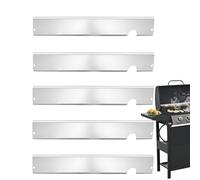 Plaques thermiques gril - Protections barbecue | Dompte-flamme avec cache-brûleur | Nettoyage aisé, poids léger, antiadhésive, lot 5 pièces adapté aux feux camp, terrasses, jardins, rando