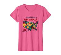 Plaques Unies d'Amérique T-Shirt, Femme, Rose Chiné, S
