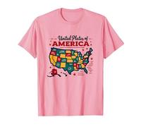 Plaques Unies d'Amérique T-Shirt, Homme, Rose, L