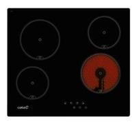 CATA - TN 604 - Plaque vitrocéramique - Couleur noire - 4 zones de cuisson Haute Lumière - 9 niveaux de puissance réglables - Commande tactile avec avertisseur sonore - Puissance 6 kW - Largeur 59 cm