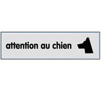 Plaquette Attention au chien - Classique argent 170x45mm - 4320168