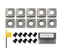 Plaquette carrée indexable en carbure 15 x 15 x 2,5 mm, angle de coupe 30°, rayon R50, 4 pour bord, réutilisable, pour outils de tournage du bois, raboteuses et pour bois CNC