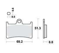 Plaquette de Frein Carbone Crq TRW 787.01.65 pour Yamaha 850 Xsr 900 2016-2021
