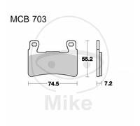Jeu de plaquettes de frein TRW MCB703 sans homologation routière