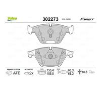 Valeo Plaquette de frein Gamme First BMW 5 Série 09.11–06.13 Réf. 302273