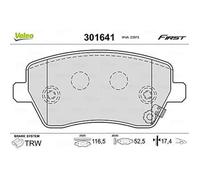 VALEO Plaquettes de frein Essential 301641 - Jeu de 4, essieu avant, certifiées ECE-R90