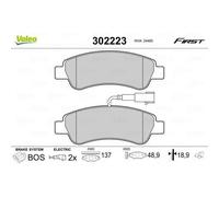 VALEO Plaquettes de frein 302223 – Jeu de 4 – Essieu arrière – Avec accessoires montés