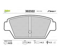 VALEO Jeu de garnitures de frein, frein à disque 302322 Compatible avec: MITSUBISHI COLT III, ECLIPSE I, GALANT V, GALANT VI, GALANT VI Stufenheck, LANCER IV Schrägheck