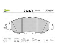 Valeo Plaquettes de frein 302321 – frein à disque – jeu de 4