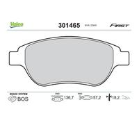 Plaquette de frein gamme first Peugeot 1007 - VALEO - 301465