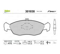 Plaquette de frein gamme first Peugeot 206 - VALEO - 301038