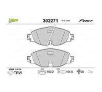 Valeo Plaquettes de frein 302271 - Jeu de 4 essieu avant - Certifiées ECE-R90