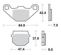 Sbs Hi-tech Offroad 544si Carbon Sintered Brake Pads Doré
