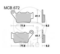 TRW Kit de plaquettes de frein MCB672SH Sinter Street – pour ZERO FXS 2016 (essieu arrière)