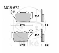 TRW Kit de plaquettes de frein MCB672SH Sinter Street – pour ZERO FXS 2016 (essieu arrière)