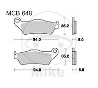 Plaquette de Frein Sinter Sv TRW 787.36.72 Gaz 450 Sauvage H. P.2004-2013