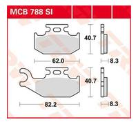 Plaquette De Frein Sintered TRW SI Série Pour Suzuki LT-A 400 ASI 4X4 2011-2012
