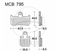 TRW Plaquettes de freins Épaisseur 8,5mm MCB795SCR