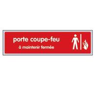 Plaquette de porte coupe-feu à maintenir fermée en plexiglas 170x45mm - - 4036564