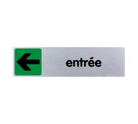 Plaquette de porte Entrée flèche gauche - couleur 170x45mm - 4032887