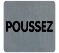 Plaquette de porte poussez 10 x 10 cm aluminium brossé