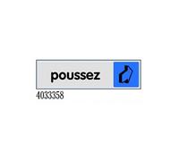 Plaquette de porte ''Poussez'' (Horizontal) en plexiglas 170 x 45 mm - NOVAP - 4033358 G
