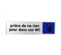 Plaquette de porte ''Prière de ne rien jeter dans ces WC'' plexiglas 170x45mm - NOVAP - 4033372