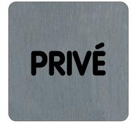Plaquette de porte privé 10 x 10 cm aluminium brossé