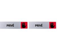 Plaquette de porte Privé - Plexiglas couleur 170x45mm - 4033402 (Lot de 2)