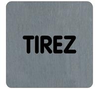 Plaquette de porte tirez 10 x 10 cm aluminium brossé