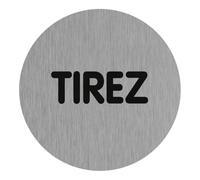 Plaquette de porte Tirez - Aluminium brosse Ø75mm - 4383200