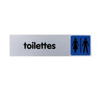 Plaquette de porte Toilettes H/F - couleur 170x45mm - 4033686