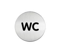 DURABLE Plaquette de porte « WC » en acier brossé Ø 8,3 cm