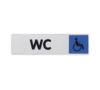 Plaquette de porte WC pour personnes handicapées 17 x 4 cm plexiglas
