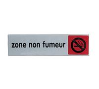 Plaquette de porte zone non fumeur ici 17 x 4 cm plexiglas