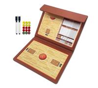 Plaquette Entraineur Basket, Tableaux Tactique Basket-Ball avec Système de Fixation Magnétique, Pliable, Étui en Cuir PU Imperméable pour Un Transport Facile