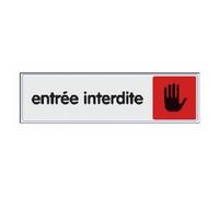 Plaquette signalétique en plexiglass - 170 x 40 mm - Entrée interdite NOVAP