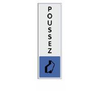 Plaquette signalétique en plexiglass - 170 x 40 mm - Poussez haut NOVAP