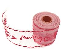 Plaquette tulle VIVE LES MARIÉS - 10 Mètres - Rouge