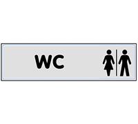 Plaquette WC - Classique argent 170x45mm - 4321301