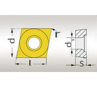 Plaquettes avec revêtement 80° CCMT060204 - taille 06 - 10 pcs MW-Tech CCMT060204