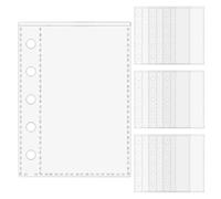 Plaquettes de classeur M5, entretien de documents réglable, 7,6 x 10,5 cm, pochettes transparentes pour documents, recharges de classeur M5 à 5 anneaux, supports de papier transparents, pour étudiants