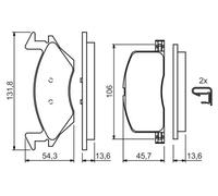 BOSCH - Jeu de 4 plaquettes de frein 0 986 424 264 - Réf. 0986424264