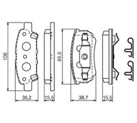 Plaquettes de frein 0 986 424 814 BOSCH pour MITSUBISHI LANCER VIII OUTLANDER I