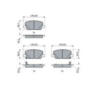Bosch Plaquettes de frein BP2525 (0 986 424 896) avant – ECE‑R90‑1 – Jeu de 4