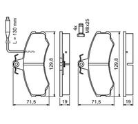 Bosch Plaquettes de frein avant BP708 – Sans cuivre, Certifié ECE‑R90, jeu de 4 (0 986 467 411)